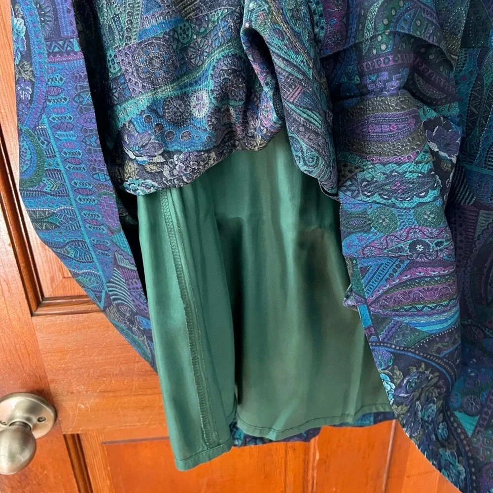 Vintage Geiger Austria Midi Skirt 70s Tapestry Paisley High Waist Full Skirt M